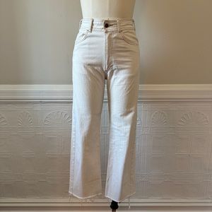 Creatures of Comfort Beige Frayed Jeans, Denim with Contrast Stitching